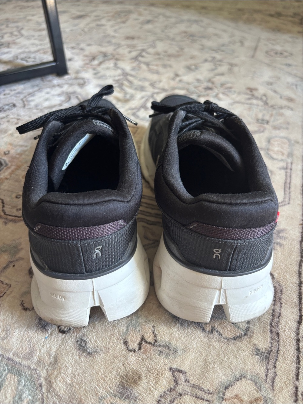 On Running Black and White Athletic Running Shoes - Picture 3 of 4